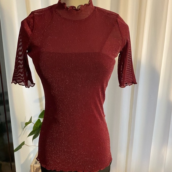 Beautiful Burgundy See Through Top - Picture 1 of 7